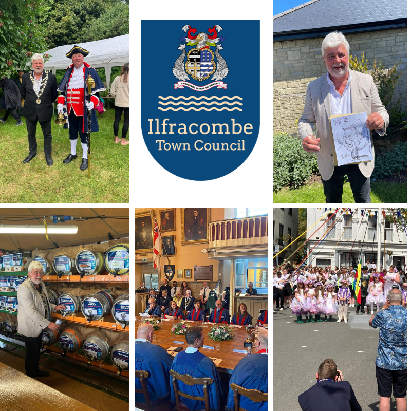 Image showing Mayor of Ilfracombe Cllr Mark Fay at a variety of different events